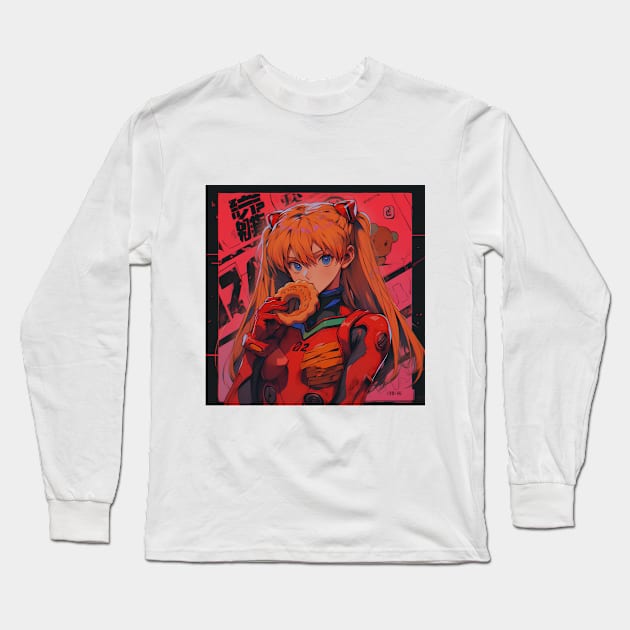 asuka donut Long Sleeve T-Shirt by WabiSabi Wonders